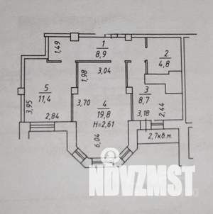 2-к квартира, вторичка, 55м2, 10/19 этаж