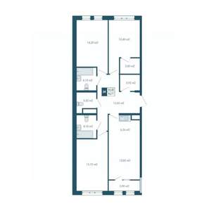 4-к квартира, строящийся дом, 95м2, 13/15 этаж