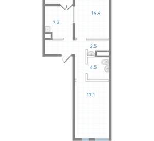 2-к квартира, вторичка, 55м2, 13/25 этаж