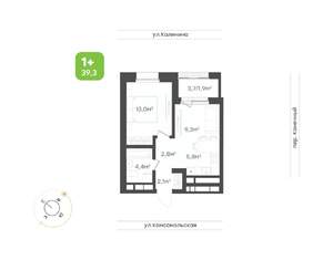 2-к квартира, вторичка, 39м2, 4/24 этаж