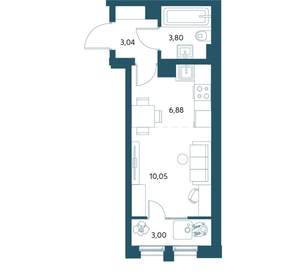 Студия квартира, вторичка, 27м2, 7/15 этаж