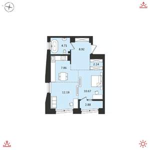 2-к квартира, вторичка, 49м2, 4/16 этаж