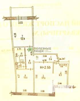 3-к квартира, вторичка, 69м2, 9/10 этаж