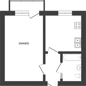 1-к квартира, вторичка, 35м2, 10/15 этаж