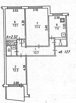 3-к квартира, вторичка, 66м2, 5/9 этаж
