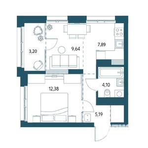 1-к квартира, вторичка, 41м2, 9/25 этаж