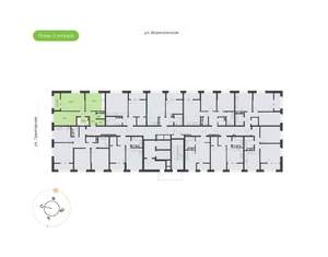 2-к квартира, вторичка, 55м2, 3/16 этаж