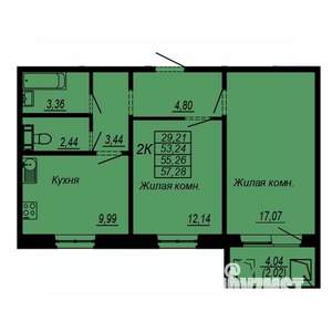 2-к квартира, вторичка, 55м2, 10/10 этаж