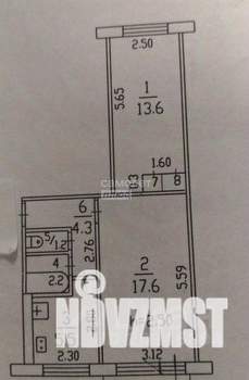 2-к квартира, вторичка, 48м2, 1/5 этаж