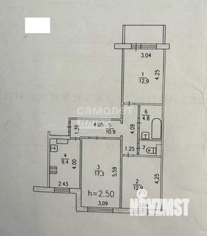 3-к квартира, вторичка, 70м2, 9/10 этаж