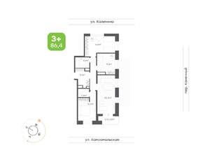 3-к квартира, вторичка, 86м2, 13/24 этаж