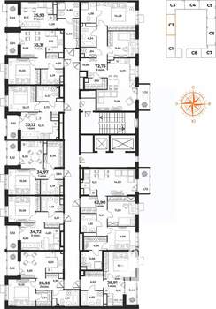 2-к квартира, вторичка, 35м2, 6/10 этаж