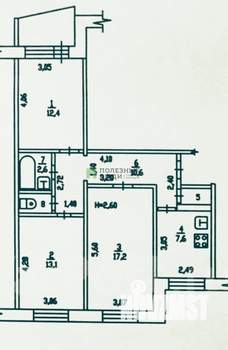 3-к квартира, вторичка, 66м2, 10/10 этаж