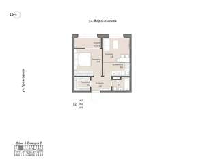 1-к квартира, вторичка, 37м2, 6/9 этаж
