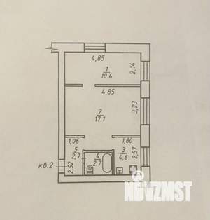 2-к квартира, вторичка, 38м2, 1/2 этаж