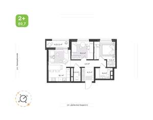 2-к квартира, вторичка, 62м2, 21/21 этаж