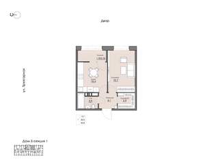 1-к квартира, вторичка, 34м2, 4/16 этаж