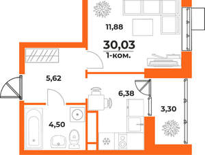 1-к квартира, вторичка, 30м2, 10/10 этаж