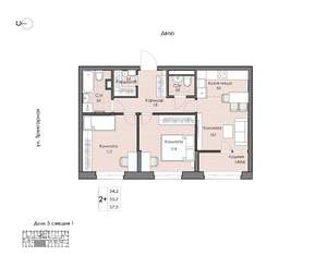 2-к квартира, вторичка, 58м2, 13/16 этаж