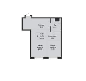 2-к квартира, вторичка, 66м2, 8/24 этаж