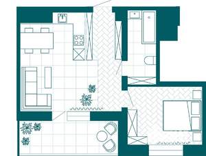 1-к квартира, вторичка, 50м2, 10/23 этаж