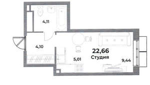 Студия квартира, вторичка, 23м2, 9/10 этаж