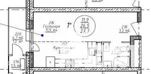 Студия квартира, вторичка, 28м2, 2/18 этаж