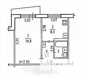 1-к квартира, вторичка, 34м2, 8/9 этаж