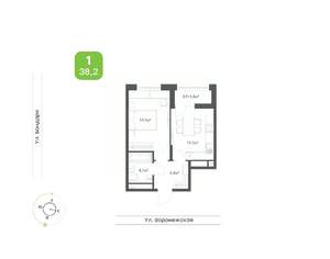 1-к квартира, вторичка, 38м2, 4/20 этаж