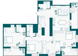 4-к квартира, вторичка, 144м2, 23/23 этаж