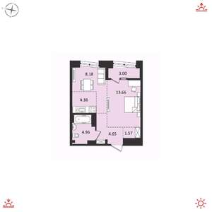 2-к квартира, вторичка, 40м2, 17/17 этаж