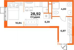 1-к квартира, вторичка, 29м2, 3/10 этаж