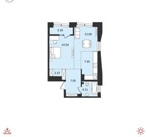 2-к квартира, вторичка, 51м2, 5/19 этаж