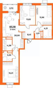 3-к квартира, вторичка, 83м2, 5/10 этаж