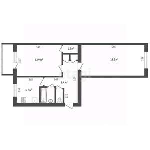 2-к квартира, вторичка, 47м2, 5/5 этаж