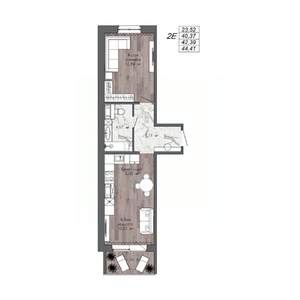 2-к квартира, вторичка, 42м2, 3/10 этаж