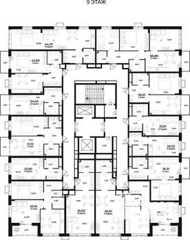 Студия квартира, вторичка, 45м2, 9/10 этаж