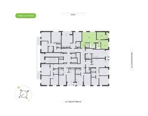 2-к квартира, вторичка, 71м2, 2/24 этаж