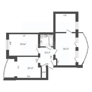 3-к квартира, вторичка, 122м2, 3/9 этаж