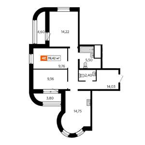 3-к квартира, вторичка, 97м2, 15/25 этаж