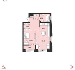 2-к квартира, вторичка, 49м2, 13/18 этаж