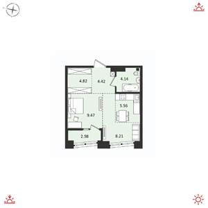 2-к квартира, вторичка, 40м2, 16/16 этаж