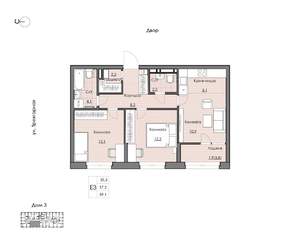 2-к квартира, вторичка, 59м2, 10/20 этаж