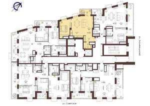 1-к квартира, строящийся дом, 58м2, 23/23 этаж