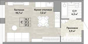 Студия квартира, вторичка, 37м2, 14/22 этаж
