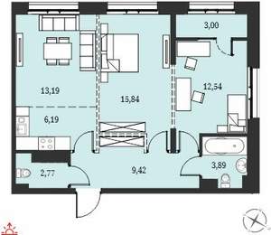 3-к квартира, вторичка, 67м2, 13/19 этаж