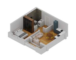 1-к квартира, вторичка, 44м2, 21/21 этаж