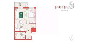 1-к квартира, вторичка, 40м2, 5/12 этаж