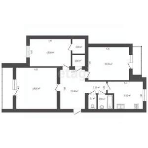 3-к квартира, вторичка, 86м2, 6/8 этаж