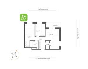 2-к квартира, вторичка, 63м2, 3/24 этаж